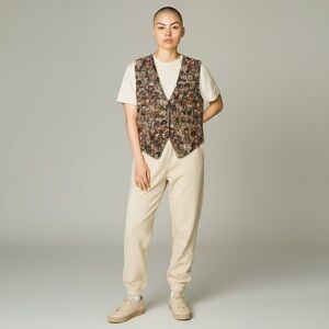 Vintage Multicolor Doll Pattern Vest Perfect Vintage Find!!!